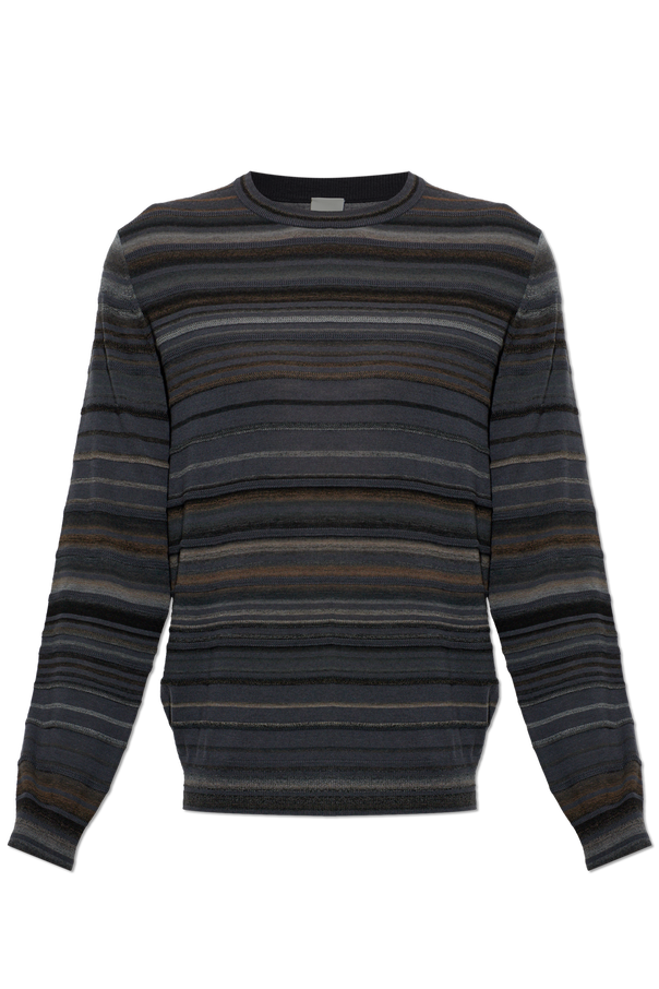 Grey striped wool sweater od Paul Smith