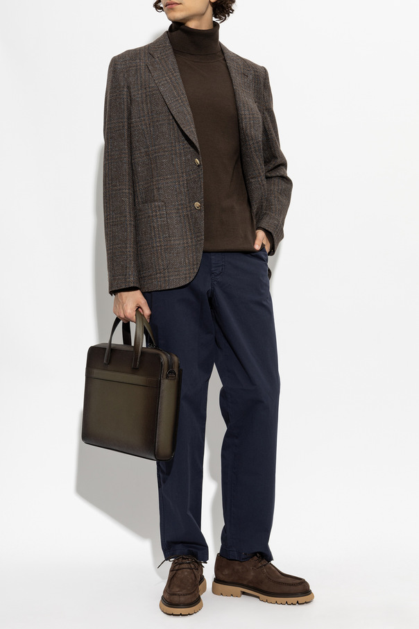 Paul Smith Turtleneck de lã com logótipo bordado