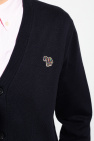 Zip Detail Crop Knitted Sweater Cardigan with logo