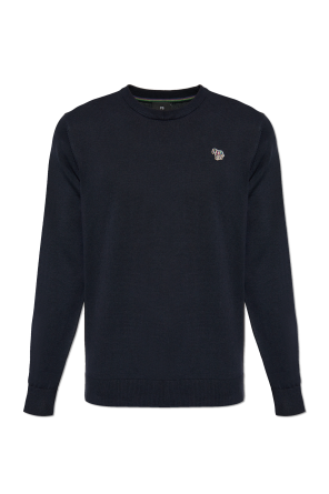 Bawełniany sweter z naszywką z logo