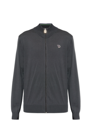 Cardigan with logo patch