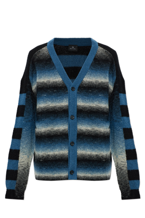 Cardigan de lã às riscas
