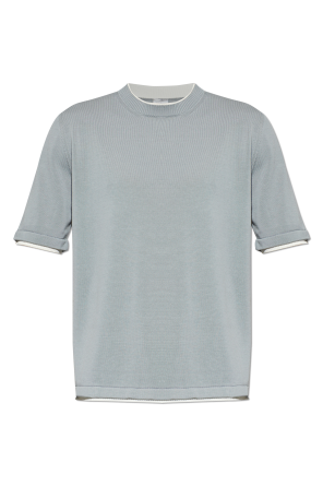 Camiseta de algodón con cuello redondo