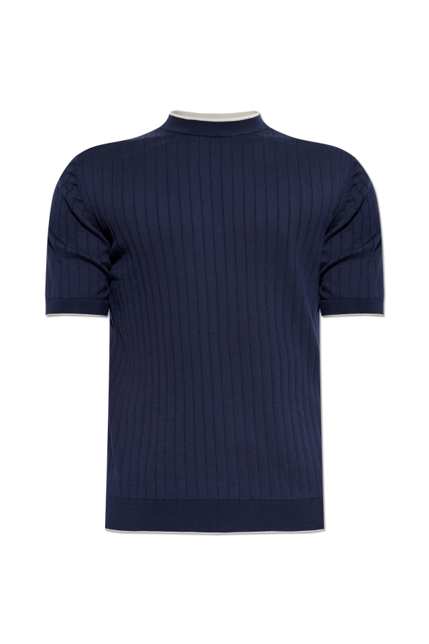 Eleventy Ribbed t-shirt with a crew neckline