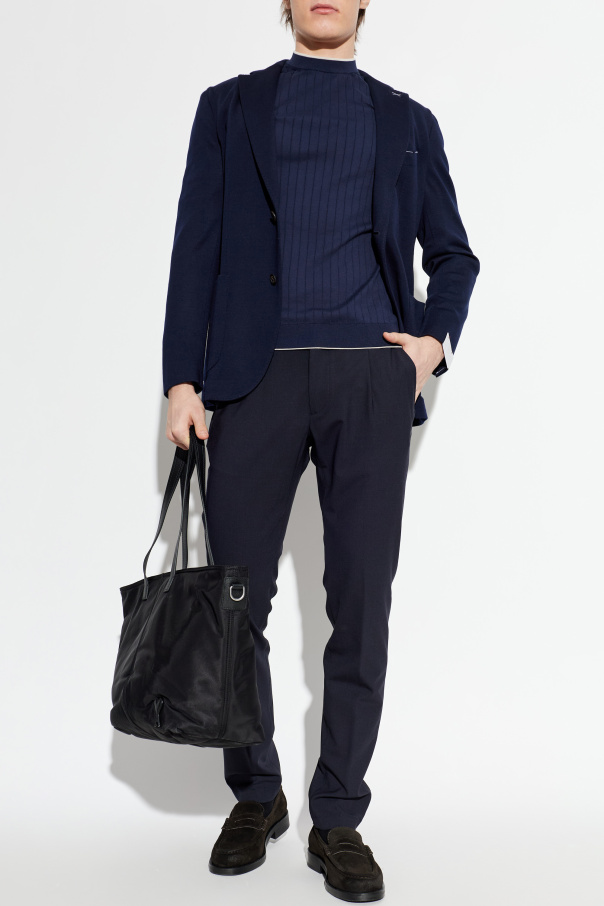 Eleventy Ribbed t-shirt with a crew neckline