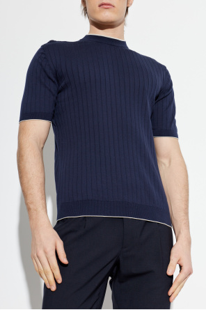 Eleventy Ribbed t-shirt with a crew neckline