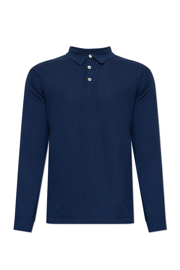 Eleventy Bawełniane polo z długimi rękawami