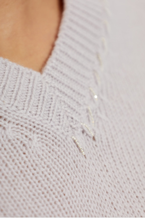 Fabiana Filippi Cashmere sweater with shimmering sequins at the neckline