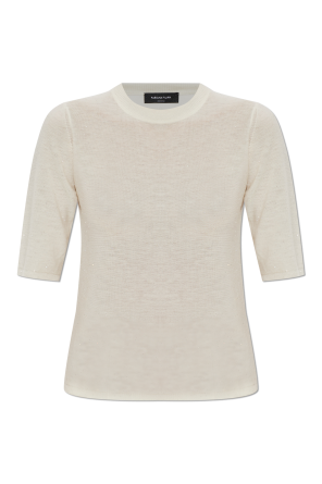 Long cardigan with decorative knit pattern