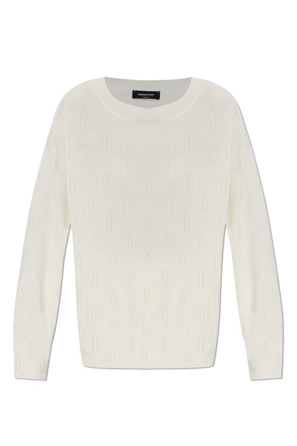 Wool sweater with shimmering fringes od Fabiana Filippi