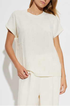 Fabiana Filippi Wool top with shimmering fringes