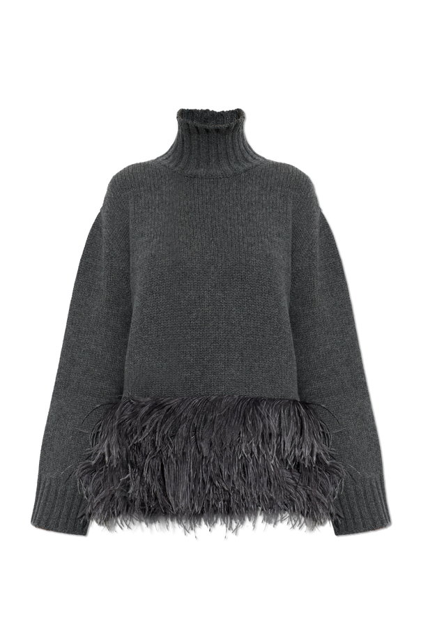 Wool Turtleneck with Ostrich Feathers od Fabiana Filippi