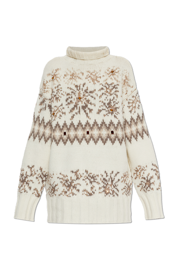 Wool turtleneck with appliqués od Fabiana Filippi