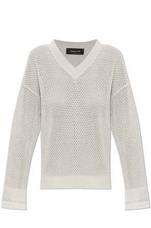 Sweater with decoratively finished sleeves