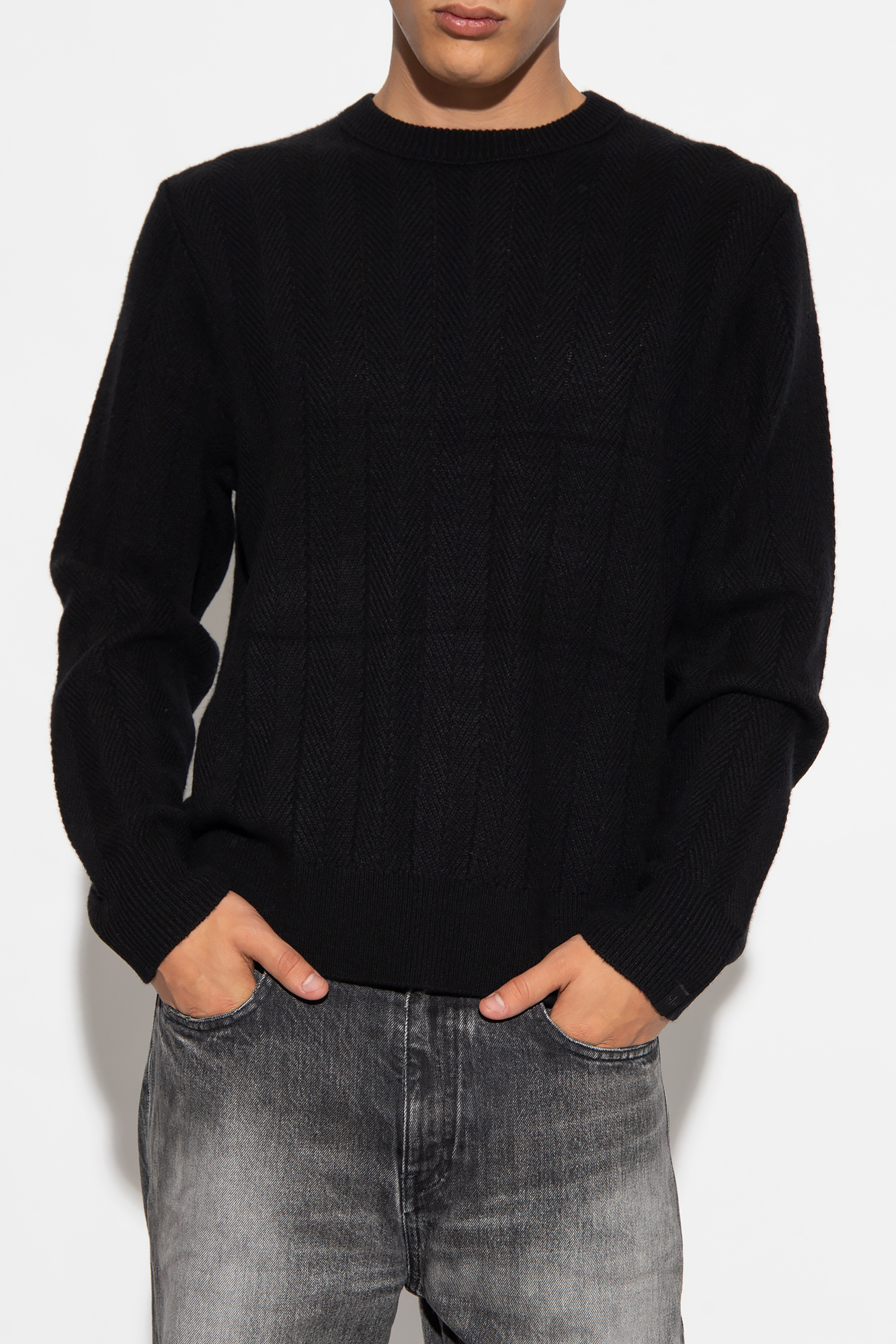 kangaroo pocket hoodie is a wash-and-go piece  Cashmere Verone sweater