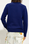 Casablanca NAVY BLUE Wool sweater with logo