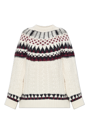 Wool sweater with decorative knit