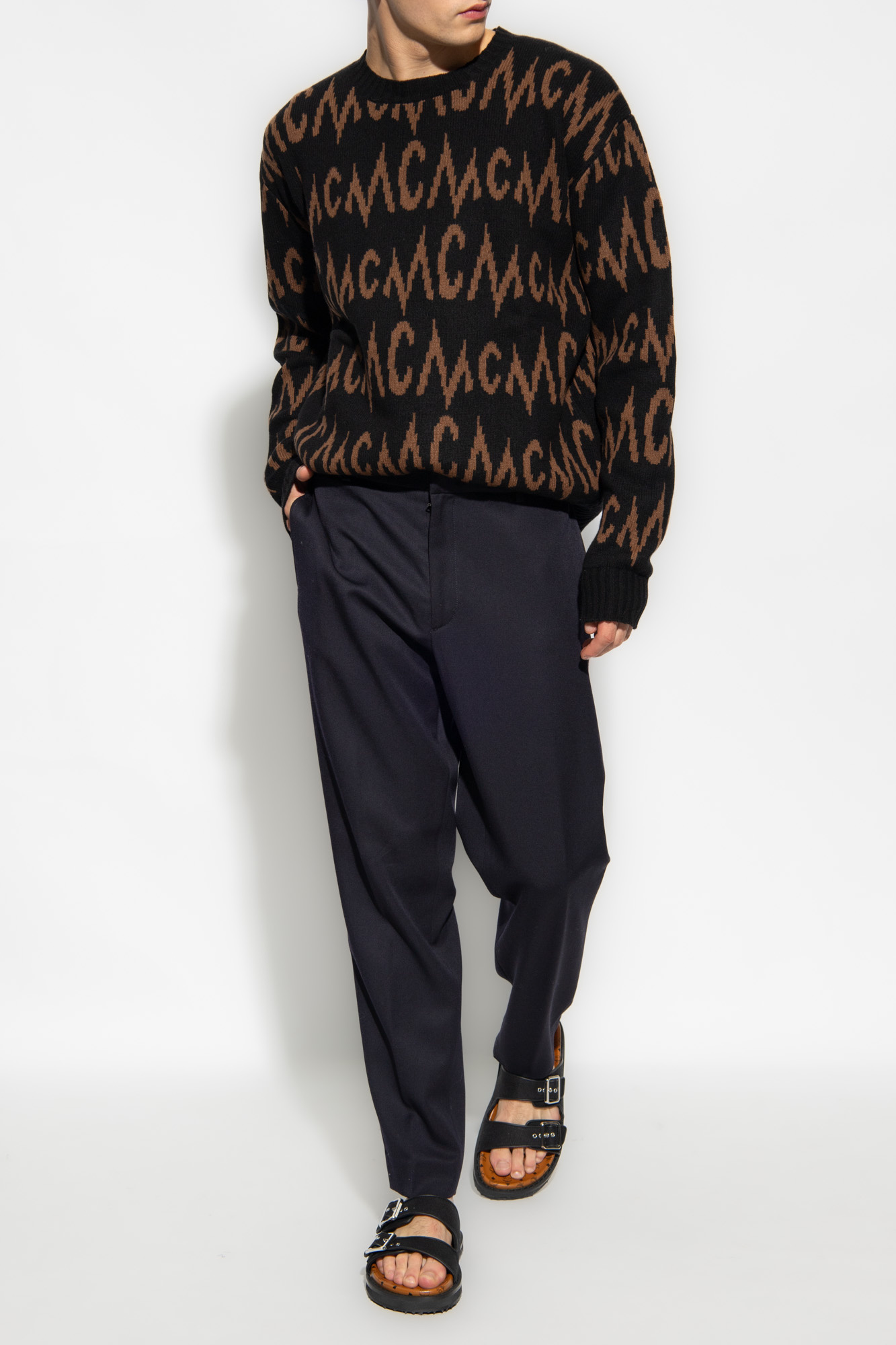 Monogram Jacquard Sweater in Recycled Cashmere