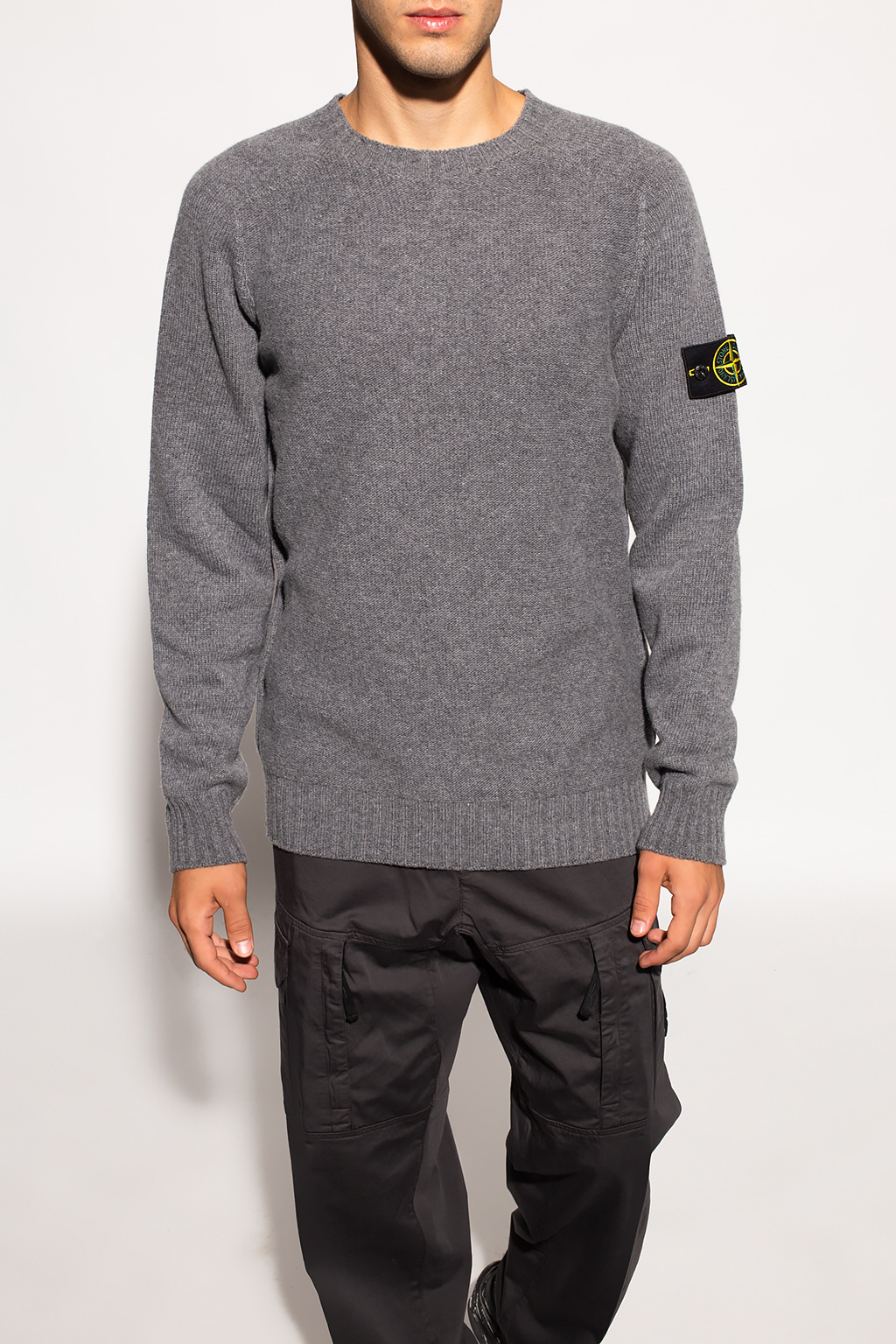 Stone Island longline tech puffer jacket in grey