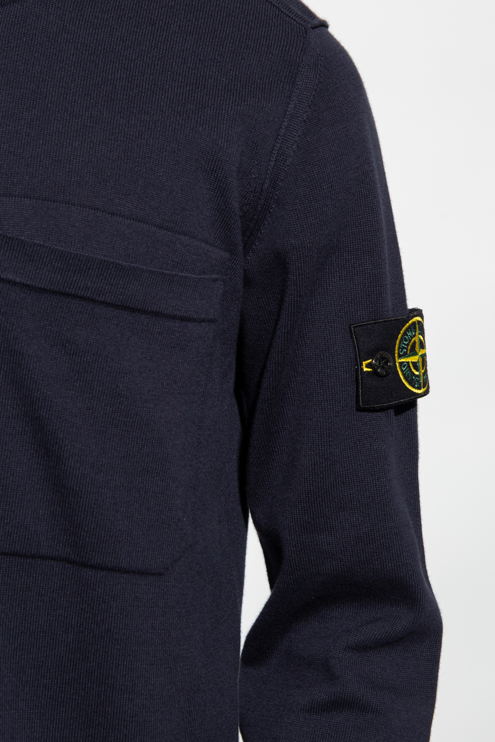 Stone Island contrasting leather jacket