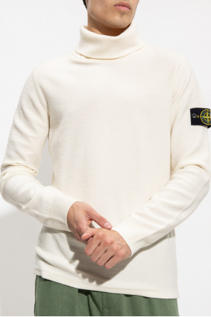 Stone Island JDY sweater short-sleeved with high neck and shoulder details in beige