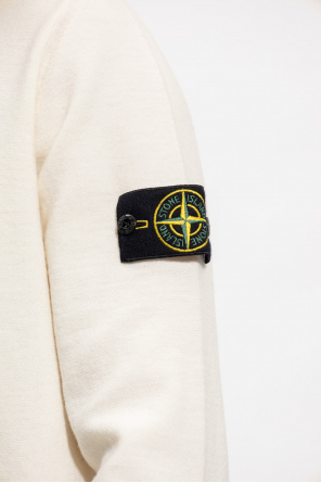 Stone Island JDY sweater short-sleeved with high neck and shoulder details in beige
