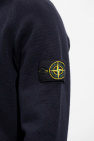 Stone Island NAVY BLUE Cotton turtleneck sweater with logo