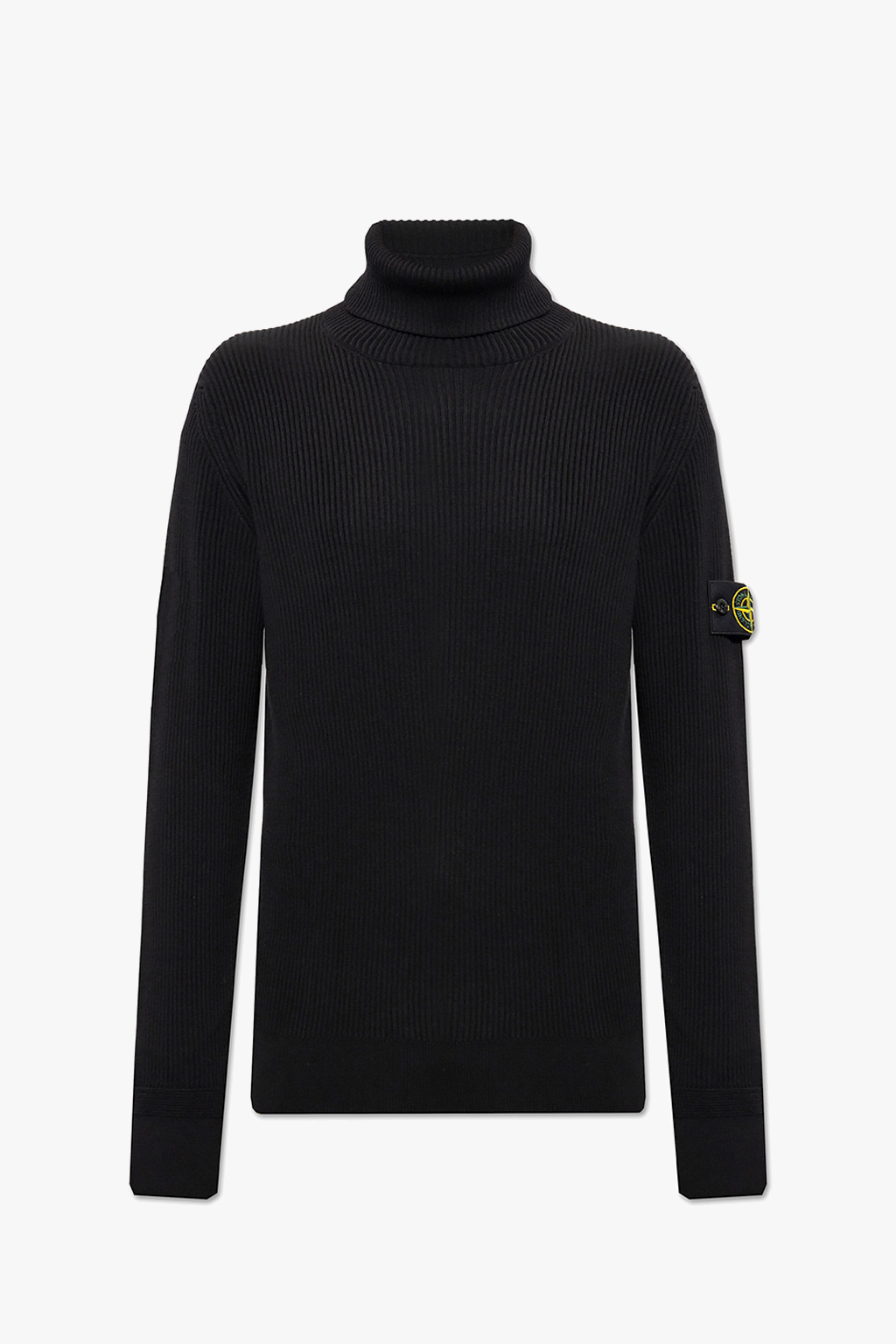 Stone Island Ribbed turtleneck sweater with logo