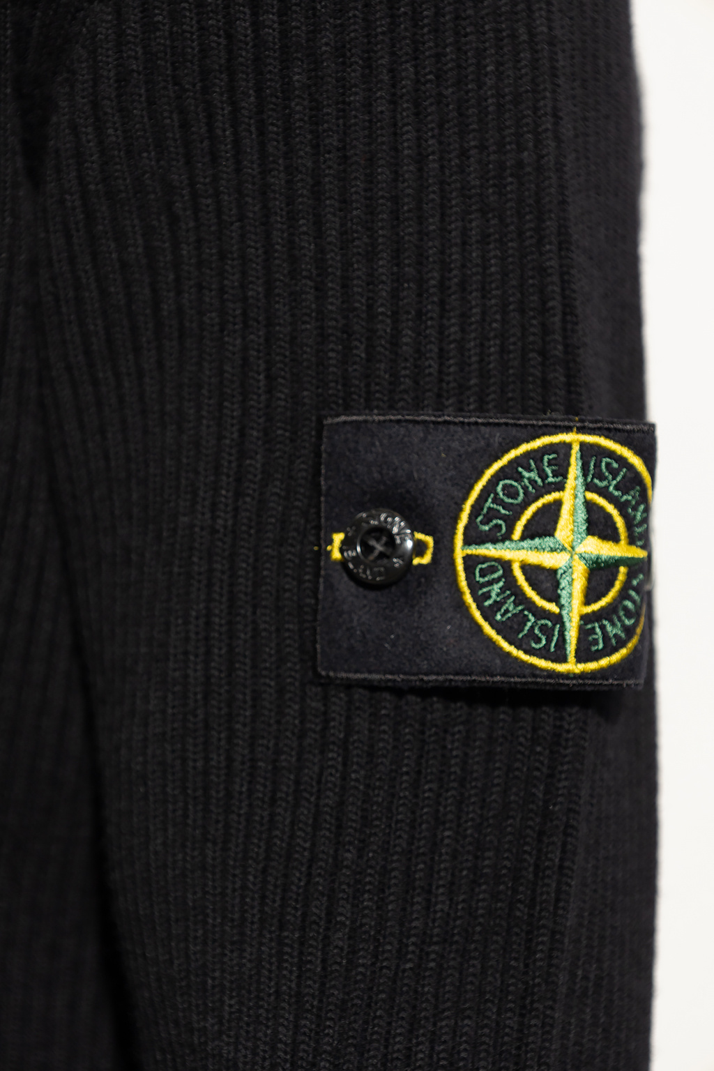 Stone Island Ribbed turtleneck sweater with logo