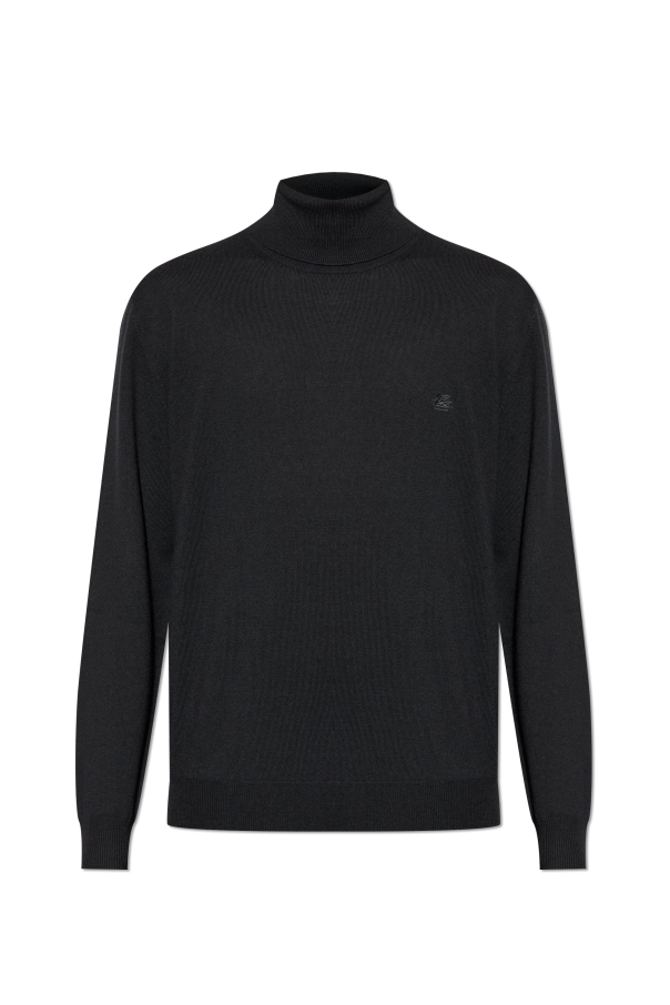 Etro Wełniany golf z wyszytym logo
