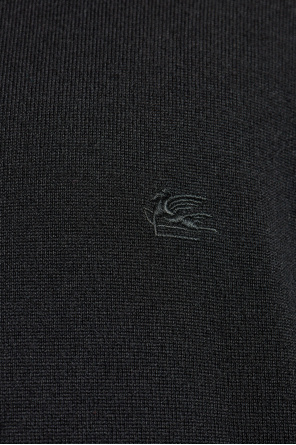 Etro Wełniany golf z wyszytym logo