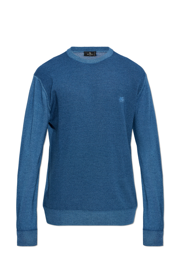 Wool sweater with embroidered logo od Etro