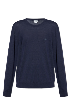 Wool sweater with embroidered logo