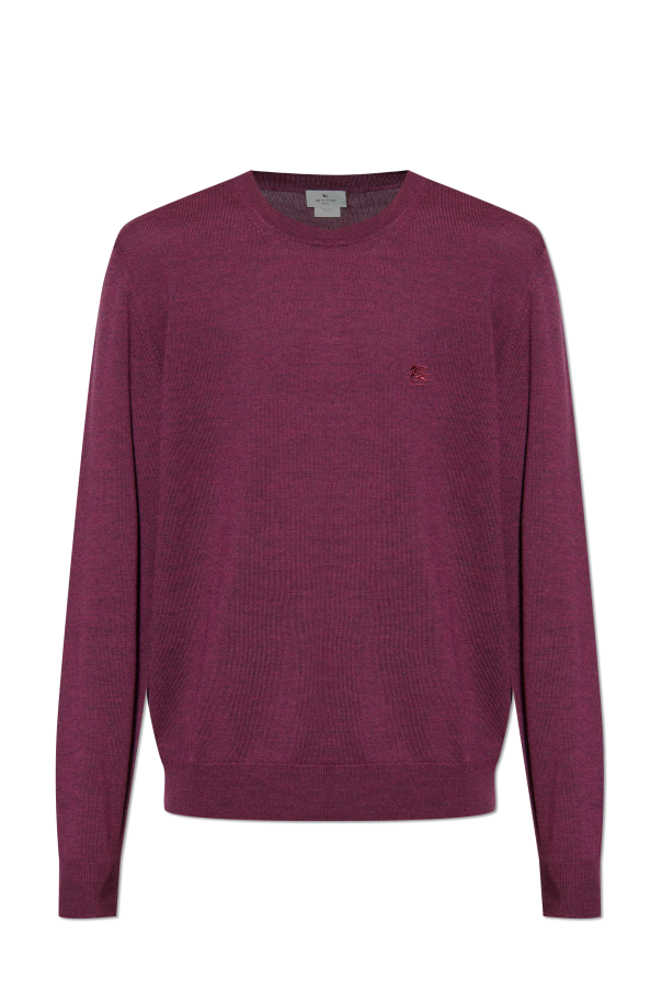 Wool sweater with embroidered logo od Etro