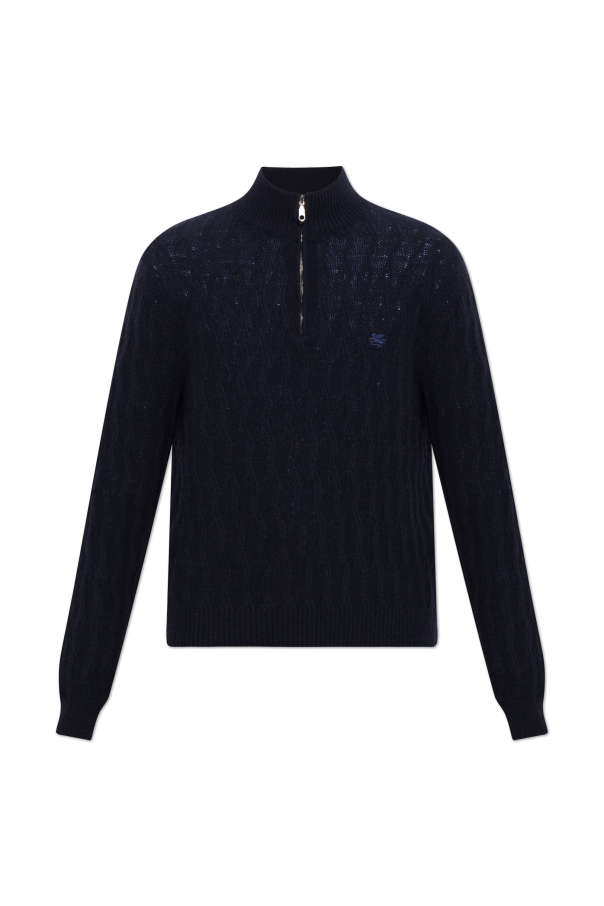 Cashmere sweater with embroidered logo od Etro