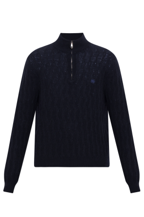 Cashmere sweater with embroidered logo