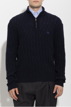 Etro Kaszmirowy sweter z wyszytym logo
