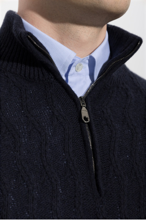 Etro Kaszmirowy sweter z wyszytym logo