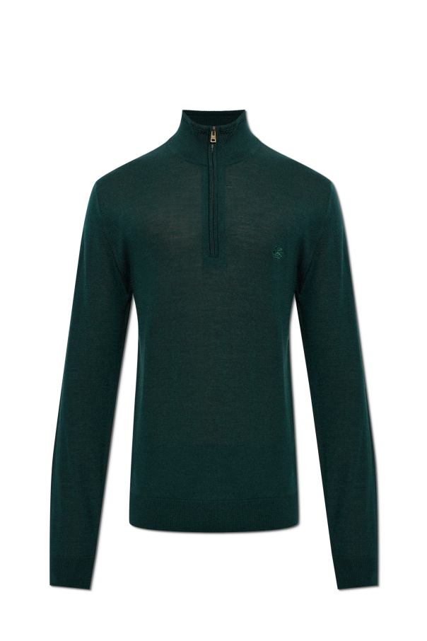 Wool sweater with embroidered logo od Etro