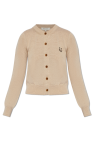 Maison Kitsuné beige Cardigan with logo