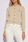 Maison Kitsuné beige Cardigan with logo