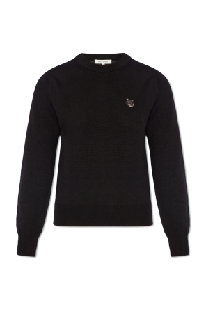 Mansel flocked-logo fleece hoodie od Maison Kitsuné