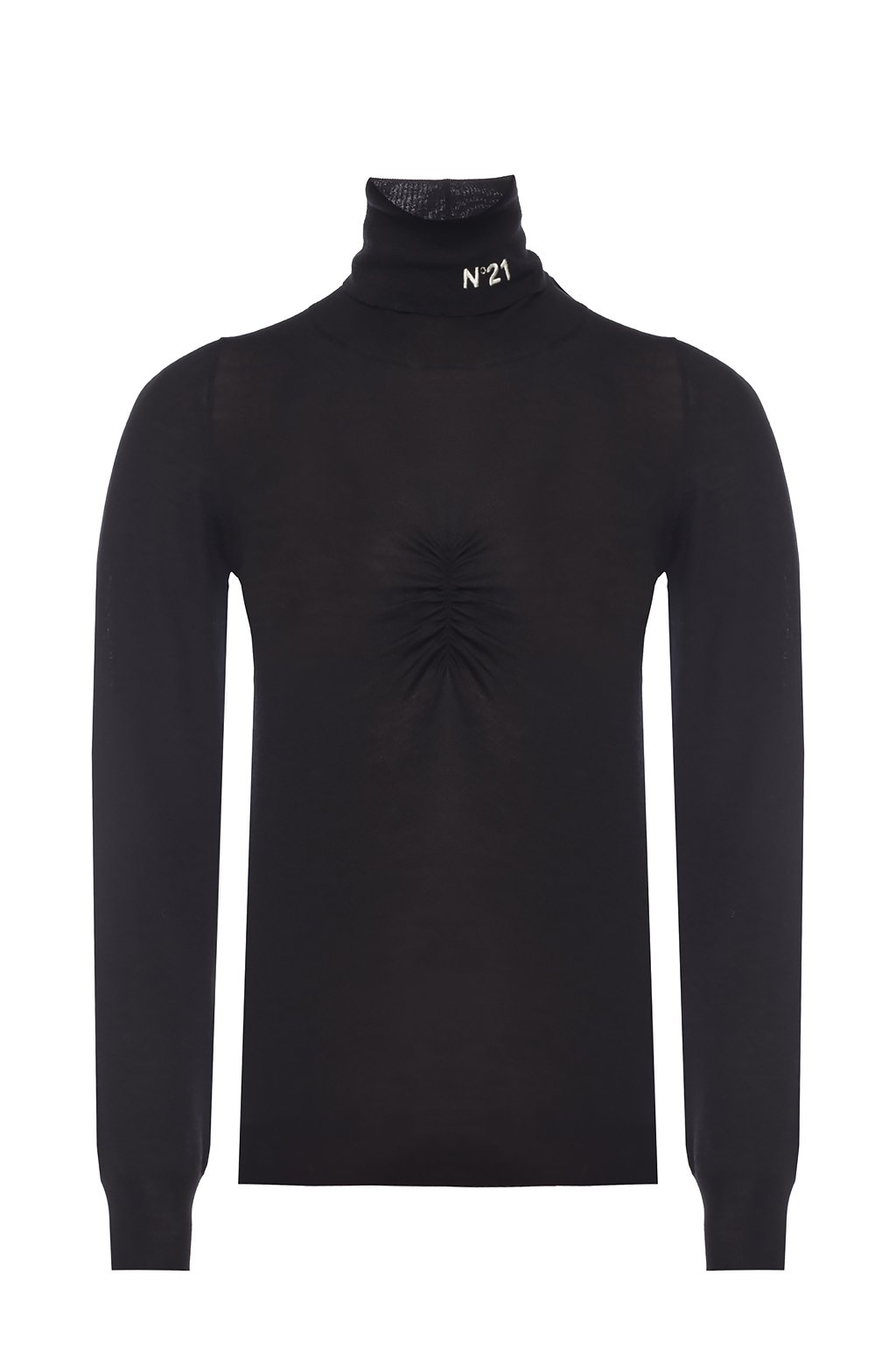 Black Logo-embroidered turtleneck sweater N°21 - Vitkac France