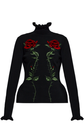 Jersey de cuello alto con motivo floral