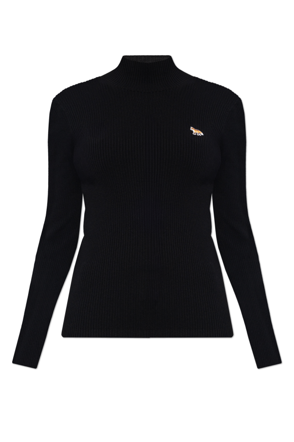 Maison Kitsuné Ribbed top with stand-up collar