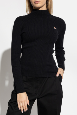 Maison Kitsuné Ribbed top with stand-up collar