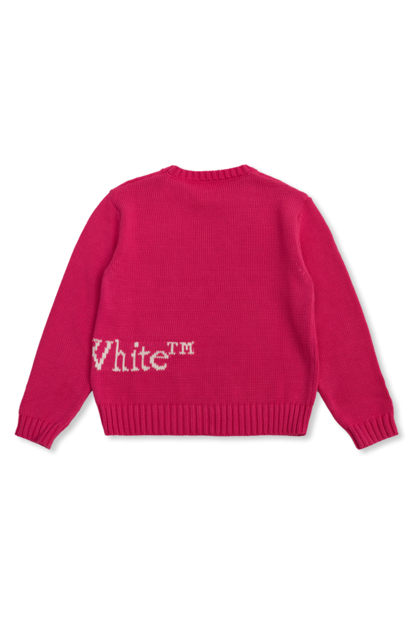 Off-White Kids Hellvetica mohair blend knit sweater with logo