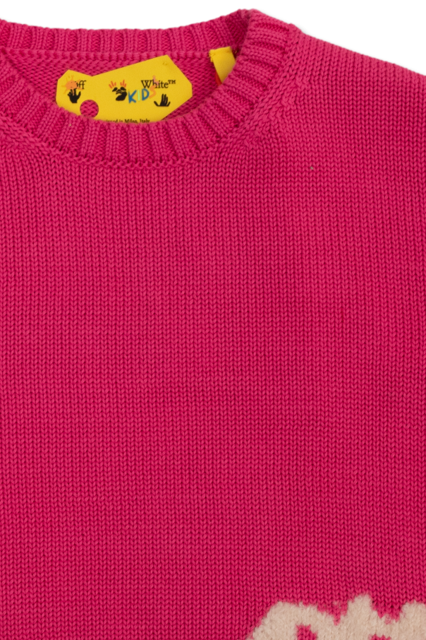 Off-White Kids Hellvetica mohair blend knit sweater with logo