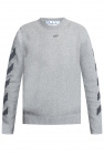 Off-White GREY Ribbed sweater with logo