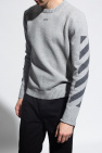 Off-White GREY Ribbed sweater with logo